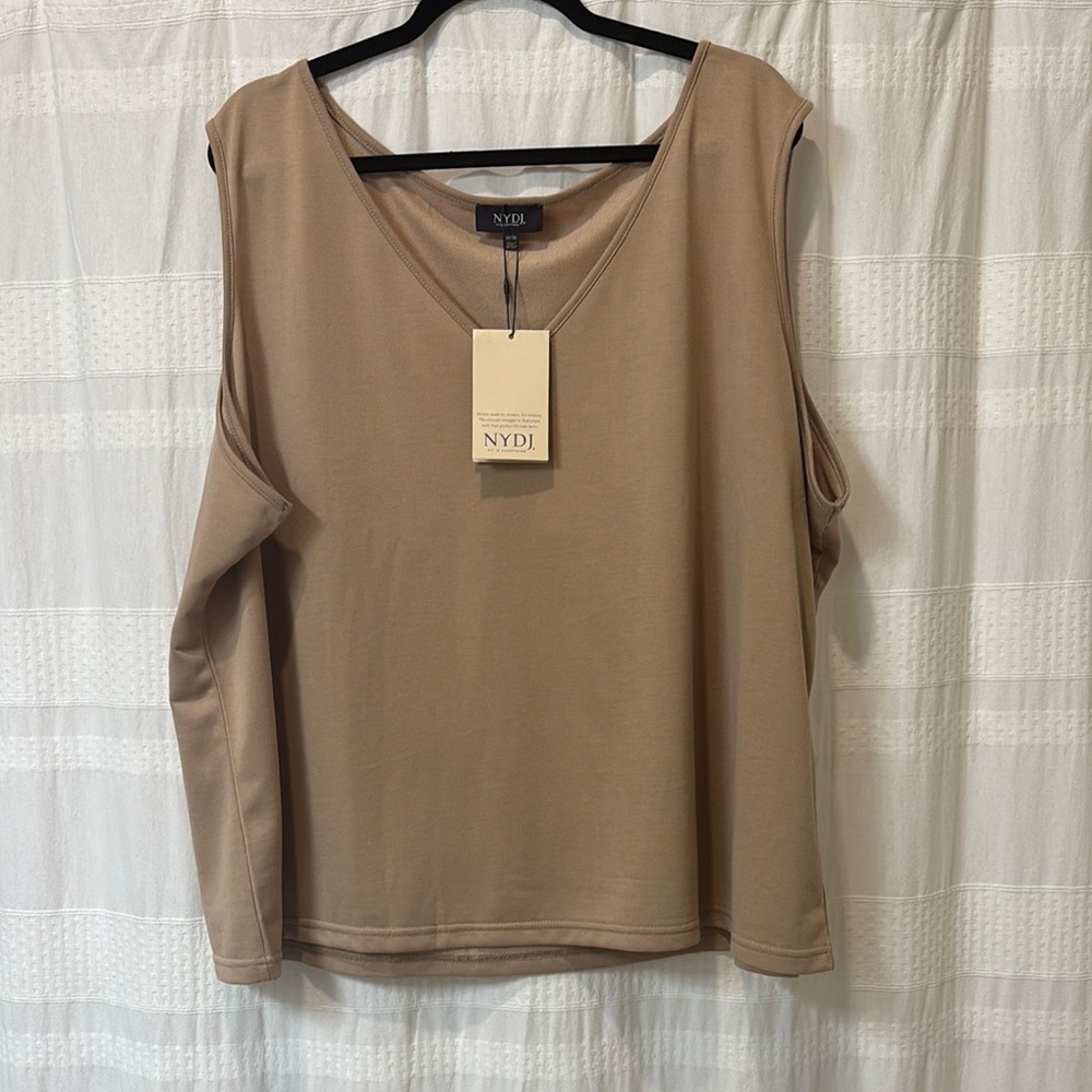 NYDJ Tan Sleeveless Boxy Tank Top